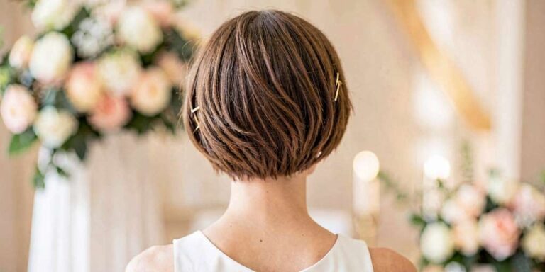 Peinados de boda para perlo corto